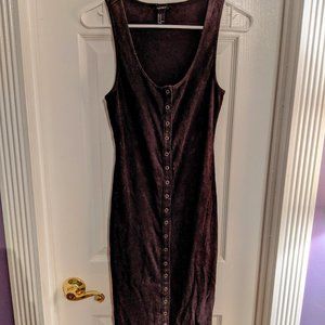 Dark Brown Button Front Fit Dress